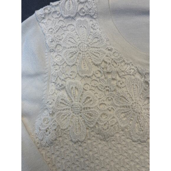 NWT Charter Club Ladies Crochet Design Dressy Cardigan White Medium - Picture 2 of 6